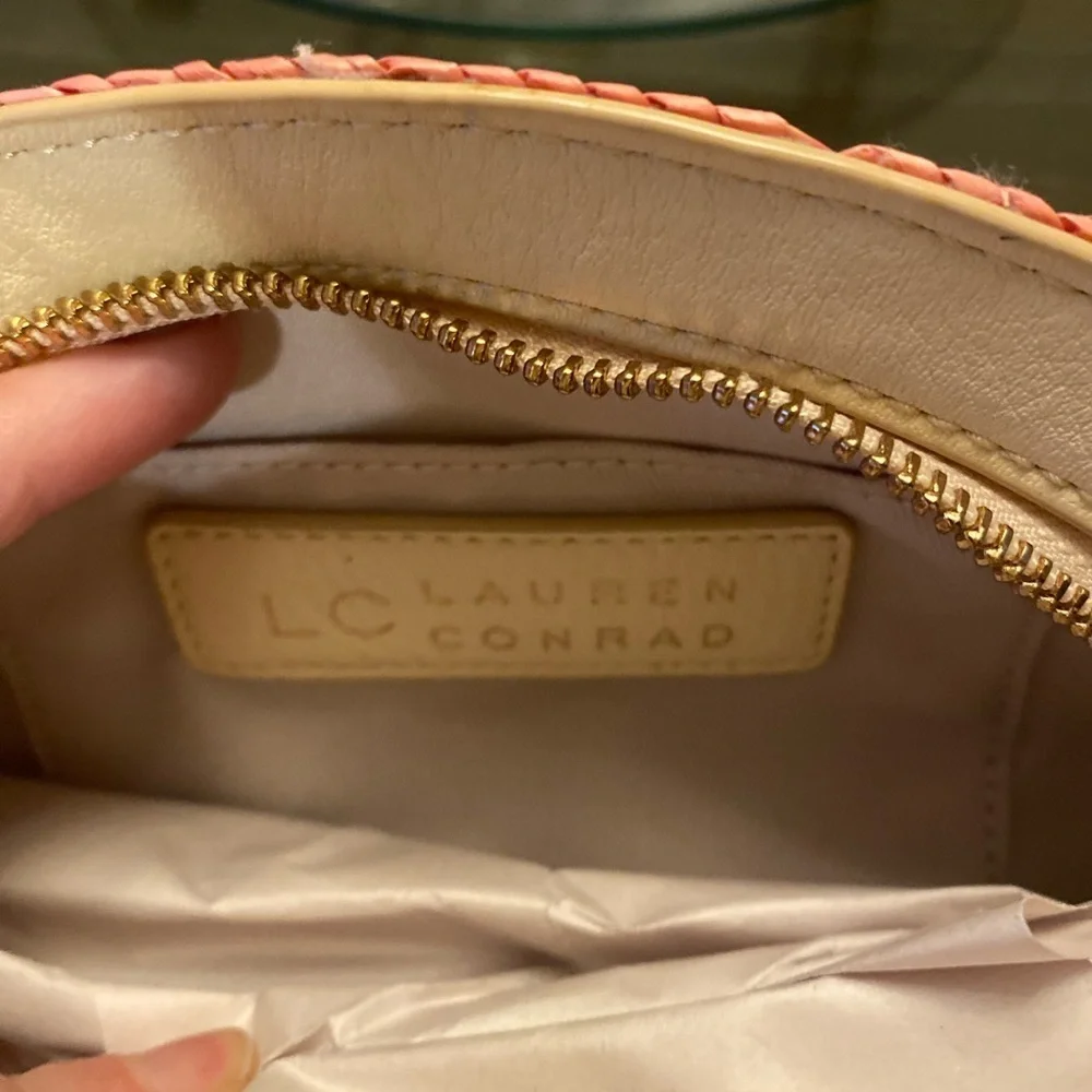 LC Lauren Conrad Pink and Gold Clutch